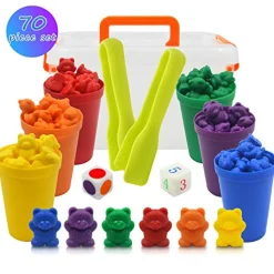 Templeton Educational Counting & Sorting Bears Kit, 70 Piece Super Value Set, Fun Math Manipulative for Home, School, Classroom
