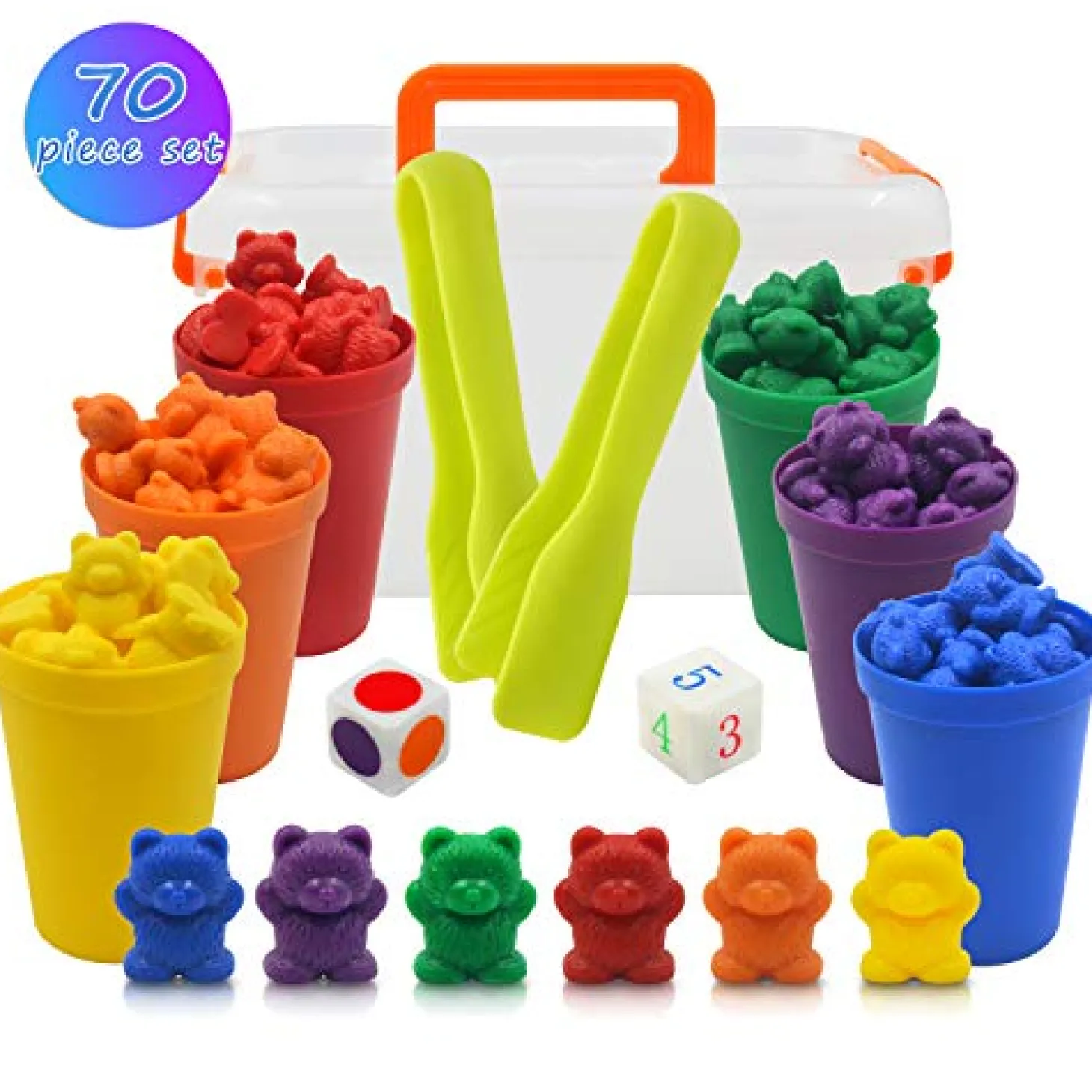 Templeton Educational Counting & Sorting Bears Kit, 70 Piece Super Value Set, Fun Math Manipulative for Home, School, Classroom