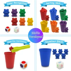 Templeton Educational Counting & Sorting Bears Kit, 70 Piece Super Value Set, Fun Math Manipulative for Home, School, Classroom