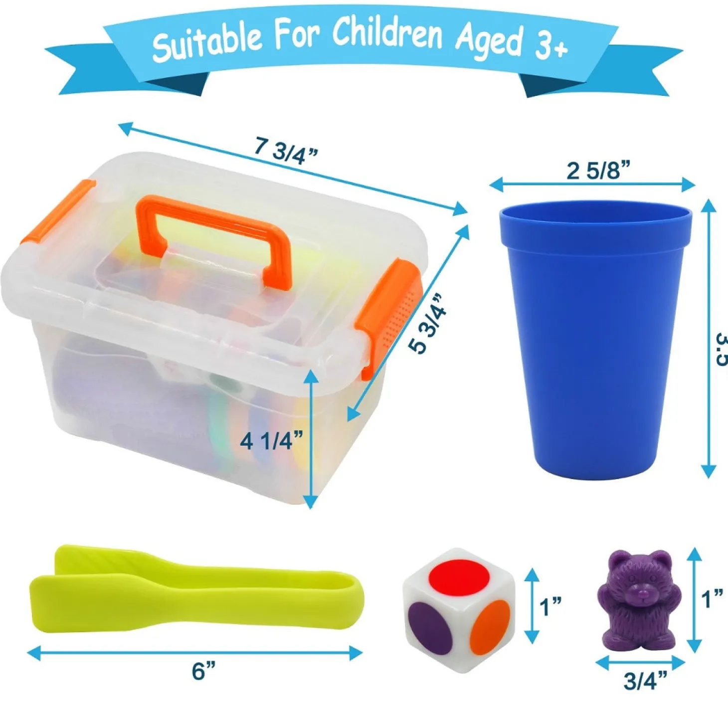 Templeton Educational Counting & Sorting Bears Kit, 70 Piece Super Value Set, Fun Math Manipulative for Home, School, Classroom