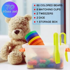 Templeton Educational Counting & Sorting Bears Kit, 70 Piece Super Value Set, Fun Math Manipulative for Home, School, Classroom