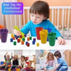 Templeton Educational Counting & Sorting Bears Kit, 70 Piece Super Value Set, Fun Math Manipulative for Home, School, Classroom